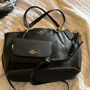 NWT COACH BLACK LEATHER BAG
